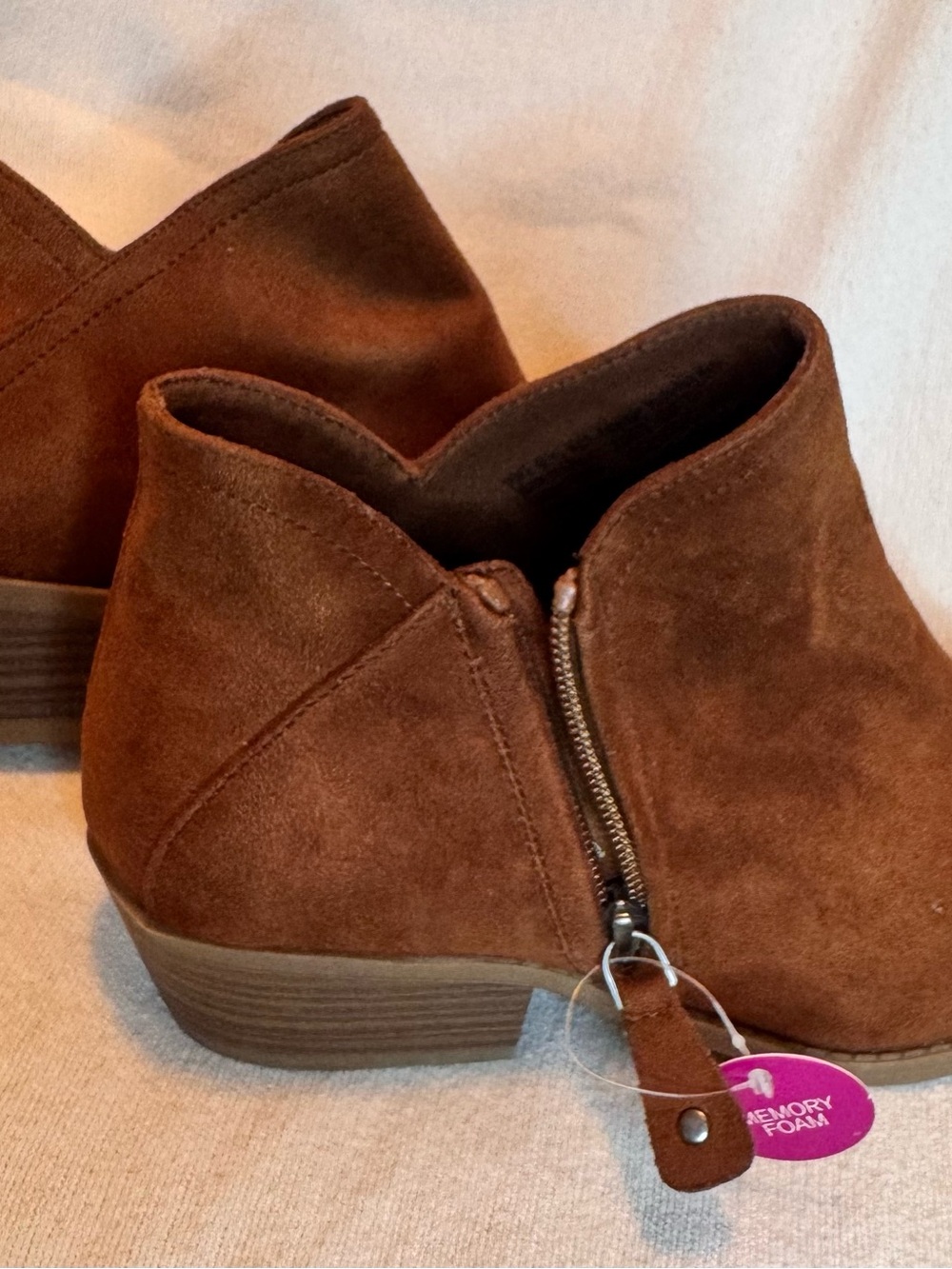 Brown faux suede ankle booties-Women’s 8.5W-Never worn